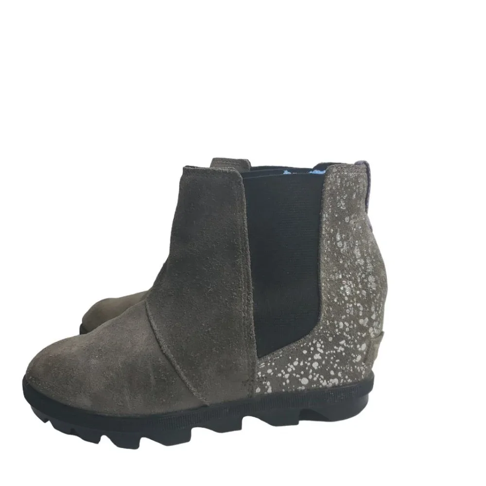 Sorel Girl's Olive Green Joan Of Arctic Leather Winter Chelsea Boot Size 3